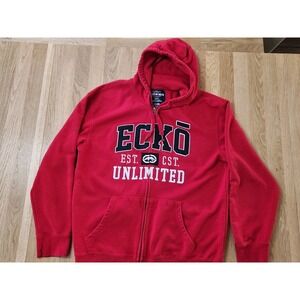 Vtg Y2k  Red Marc Ecko Unltd. Full Zip hoodie XL Street Hip Hop Grunge Skater